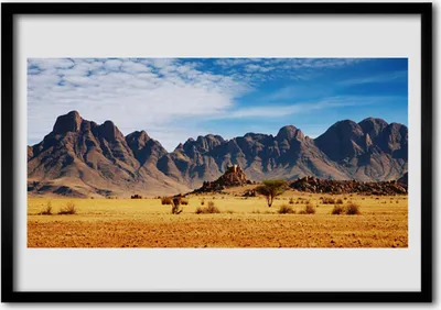 Produktbild von Bild 70x50 MDF-Rahmen Wandkunst Wüste Berglandschaft