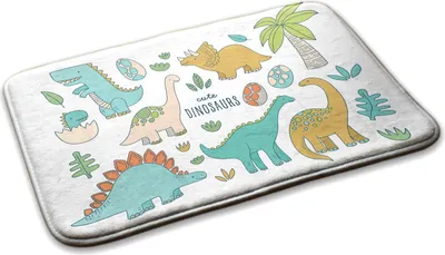 Produktbild von Teppich Kinderteppich Schlafzimmer Modern - 75 cm x 45 cm - Niedliche Dinosaurier