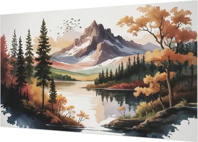 Produktbild von Selbstklebende Fototapete - Wandbilder für Wohnzimmer - 416x254 - Dekorative Wandfolie - Modernes Design für Wanddekoration - Tapeten für Innenräume - Bergherbst