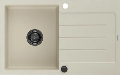Immagine prodotto di Mexen Bruno lavello in granito a una vasca con scolapiatti 795 x 495 mm, beige, sifone nero - 6513791010-69-B