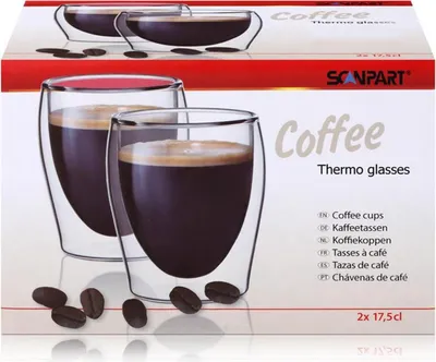 Image de SCANPART Verre à café Verres thermiques 2x20cl - verre thermique à double paroi