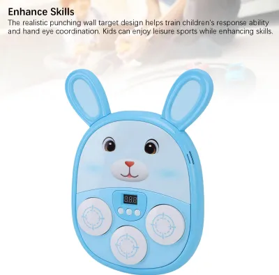 Produktbild von Hasenförmige Musik-Boxmaschine, niedlicher Cartoon-Wand-Schlagtrainer für Kinder, Blau