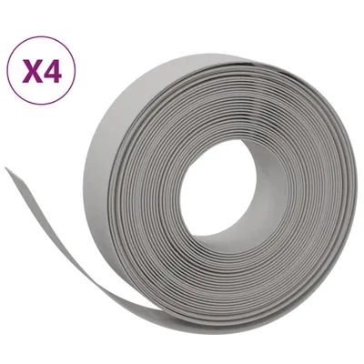 Produktbild von Rasenkanten 4 Stk. Grau 10 m 15 cm Polyethylen