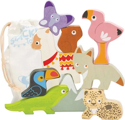 Obrázok produktu pre Le Toy Van Andes Wooden Animals Stacking Toy, 1,5 rok / roky, Drevo, Viacfarebný