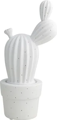 Image de Lampe cactus en porcelaine blanche