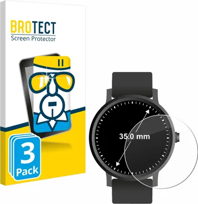 Produktbild von 3x BROTECT Schutzglas für Armbanduhren (Kreisrund, ø: 35 mm) Displayschutz 9H Glas klar transparent