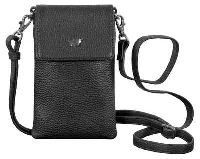 Obrázok produktu pre Puzdro na mobil HANNA Phone Pouch, čierna farba, dámske, vyrobené z kože