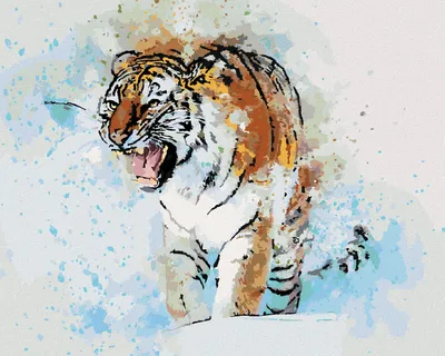 Produktbild von Zuty - Malen nach Zahlen - GEMALTER TIGER, 40x50 cm, mit Keilrahmen (bereits gespannt)