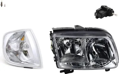 Produktbild von Scheinwerfer passend für VW Polo 6N 6Kv 99-01 Rechts Leuchtmittel m. LWR Blinker 6N1941018AB 6N1941018AA 6N0953042N 6N0953042M 1J0941295B 1J094 Johns