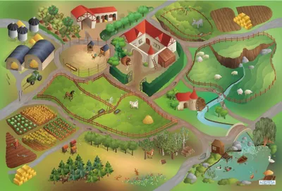 Immagine prodotto di tappeto da gioco per esterni Farm impermeabile 140 x 200 cm