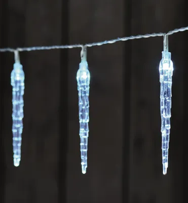 Produktbild von LED-Weihnachtsgirlande - EISZAPFEN 10 St., 1,35 m, Außen, kaltweiß