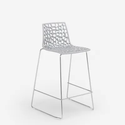Image de Grand Soleil Tabouret design pour bar de cuisine 64cm Mini Spider - Gris