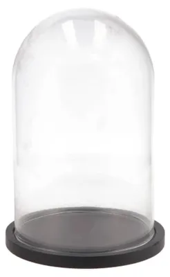 Produktbild von DK Design Dekoration Glockenglas - Glas - Holztablett - D17 x 25 cm