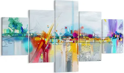 Produktbild von Bild auf Leinwand - Leinwandbild - Abstraktion modern - 125x70cm - Wand Bild - Wanddeko - Leinwanddruck - Bilder - Kunstdruck - Wanddekoration - Leinwand bilder - Wandkunst - EA125x70-4028