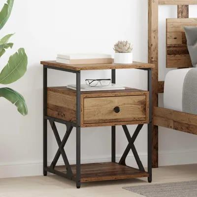 Immagine prodotto di vidaXL Tavolino da notte, 2 pezzi, legno di recupero, 40 x 42 x 55 cm, materiale in legno