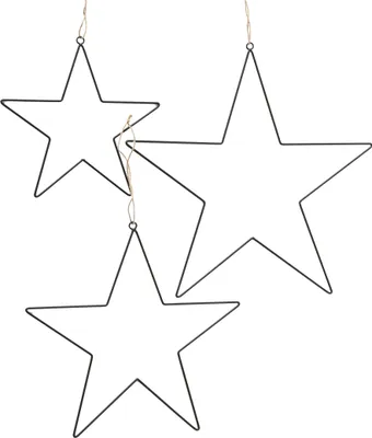 Immagine prodotto di Set di 3 stelle di ferro da appendere - 1x 30 cm, 1x 40 cm, 1x 50 cm