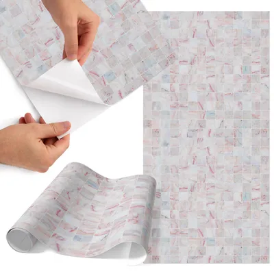 Produktbild von Möbelfolie 50x100 cm - Klebefolie Möbel - Selbstklebende Folie - Folie für Möbel - Möbelfolie Küche - Klebefolie Küche - Möbelfolie Schrank - Wasserdicht - Abwaschbar - Selbstklebend - Luftblasenfrei - Rückstandslos entfernbar - Pastellmosaik