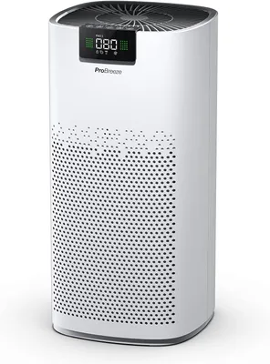 Produktbild von Luftreiniger Hepa 13 Filter UV-C Lampe, Luft Ionisierer & Aktivkohlefilter Luftqualitätsmesser für große Räume  bis 140m² bis zu 99.95%.Filterleistung