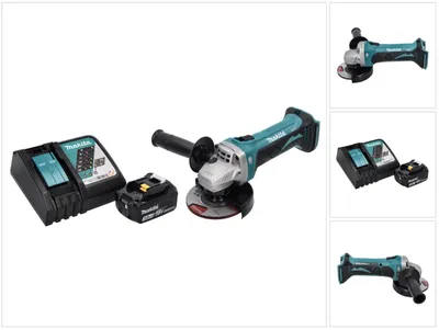 Image de Makita DGA 452 RF1 Meuleuse d'angle sans fil 18 V 115 mm + 1x Batterie 3,0 Ah + Chargeur