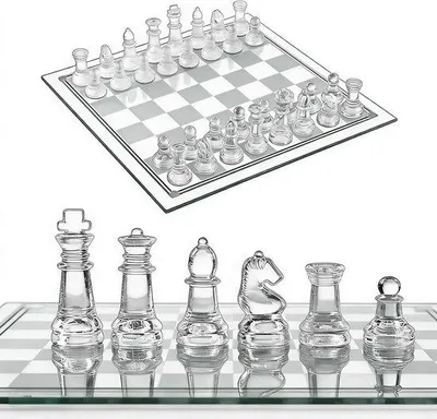 Produktbild von Famanu Schachspiel Elegantes Design - 25 x 25 cm - Transparent