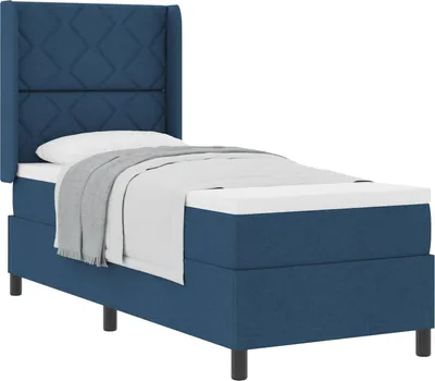 Immagine prodotto di vidaXL Letto boxspring con materasso e testiera blu 200 x 80 cm Tessuto