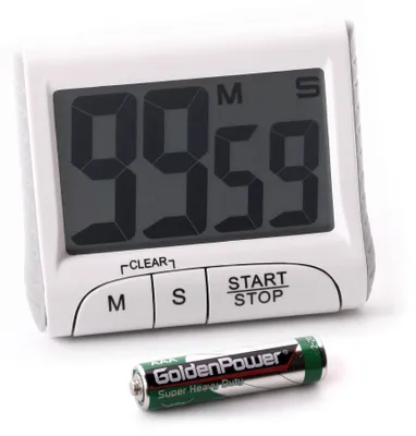 Zdjęcie produktu dla Timer do jajek - minutnik kuchenny z odliczaniem z uchwytem magnetycznym, podstawa, biały