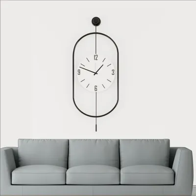 Obrázok produktu pre Opviq, Mclock-00114, Dekoratívne kovové nástenné hodiny, čierne, 100 % KOV, 35 x 7 x 85 cm