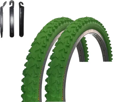 Produktbild von 2 x Roverstone A109  "20" Fahrradreifen Fahrradmantel Grün 57-406 (20 x 2,125)  inkl. Reifenheber