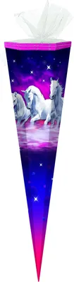 Produktbild von Schultüte / Zuckertüte / 50cm / eckig / "Pferde"