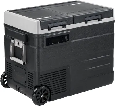 Immagine prodotto di Compressore per frigorifero - Congelatore elettrico - Per auto e campeggio - Doppia temperatura - 49 litri - Nero