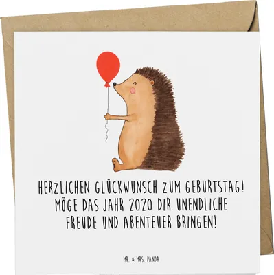 Produktbild von Mr. & Mrs. Panda Grußkarte 2020 Geburtstag Freude - Weiß - Geschenk, Alter, Familie, Happy Birthday, Geburtstagsgeschenk, doppelkarte, Glückwunschkarte, Liebe, Klappkarte