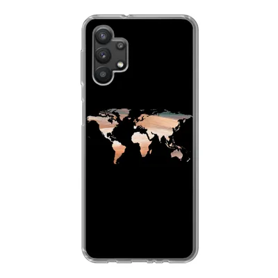 Produktbild von MuchoWow® Handyhülle Schutzhülle Hülle für Samsung Galaxy A32 5G Weltkarte - Farbe - Schwarz Silikon Softcase Handy Hülle - Softcase