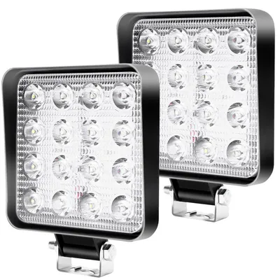 Produktbild von Led Arbeitsscheinwerfer 12V Scheinwerfer 2X48W Auto Traktor IP67 Offroad 6000K Wasserdicht Arbeitslicht Spotlight für SUV UTV ATV LKW,  13x11x2cm