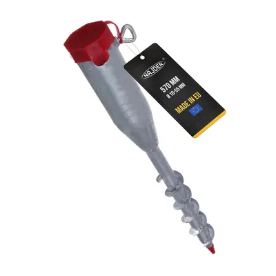 Produktbild von NAJDER Sonnenschirmhalter Bodenhülse 570 mm für Rundrohre Ø10-55 mm, Sonnenschirm Pfostenträger Bodenanker Einschraubbodenhülse für Garten Strand Sand, Stahl Verzinkt