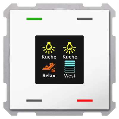 Image de MDT Bouton-poussoir Smart 63 quadruple avec écran couleur blanc pur brillant BE-