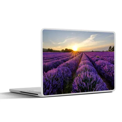 Produktbild von MuchoWow® Laptop Aufkleber Sticker Cover Lavendel - Blumen - Sonnenuntergang - Lila 40x30 cm - Laptop Dekoration - Selbstklebend