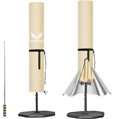 Immagine prodotto di Copertura protettiva per ombrellone da giardino, dimensioni 2-4 metri, tessuto Oxford 600D, colore beige, dimensioni 280x30/81/46 cm