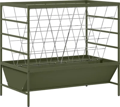Image de vidaXL Distributeur de nourriture pour bétail Olive vert 100 x 60 x 90 cm