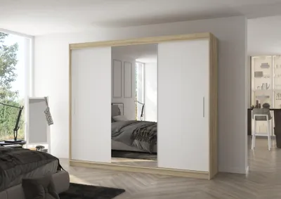 Obrázek produktu pro Velká šatní skříň 250 cm GABRIS - dub sonoma / bílá