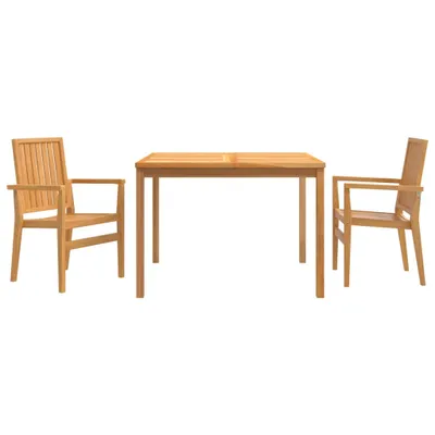 Produktbild von 3-tlg. Garten-Essgruppe Massivholz Teak