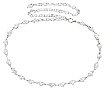 Produktbild von Strass-Perlen-Herz-besetzter, dünner Metallgürtel – 11035 – Stil A