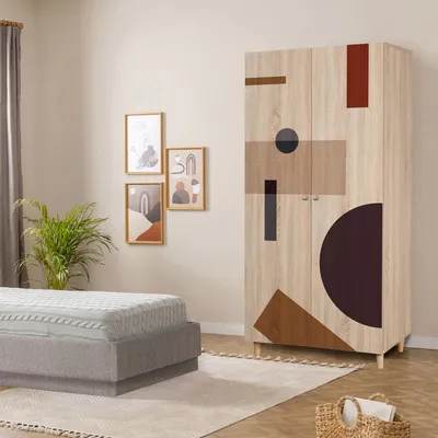 Obrázek produktu pro Skye Decor, Lidya 2 -969, Kleiderschrank, Sonomo, 100% MELAMINBESCHICHTETE SPANPLATTEN, 90 x 52 x 192 cm