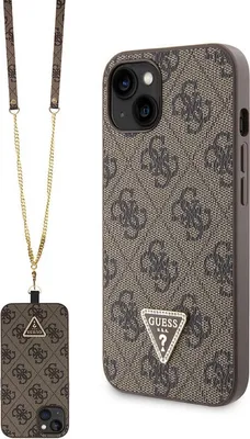 Obrázok produktu pre Guess GUHCP14SP4TDSCPW puzdro pre iPhone 14, hnedé kovové logo crossbody 4G