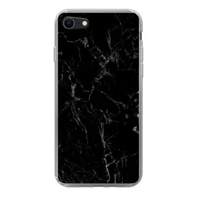 Produktbild von MuchoWow® Handyhülle Schutzhülle Hülle für iPhone SE 2020 Marmor - Schwarz - Naturstein Silikon Softcase Handy Hülle - Kartenbesitzer