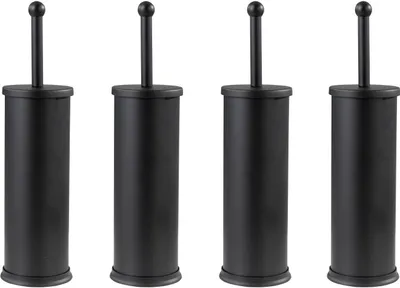 Produktbild von WC-Garnituren - H 39,5 cm - Edelstahl - Schwarz - 4er Set