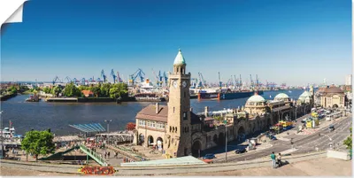 Produktbild von ARTland Poster Hamburg St. Pauli Landungsbrücken Größe: 60x30 cm