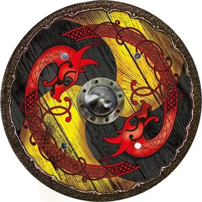 Produktbild von Wikingerschild Drache gelb-schwarz