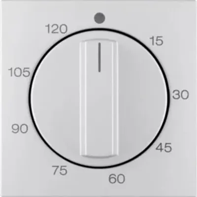 Produktbild von Hager Zentralstück m. Regulierknopf f. mechanische Zeitschaltuhr S.1/B.3/B.7 alu, matt, Selector switch, Aluminium, Thermoplast, IP20, 1 Stück(e)
