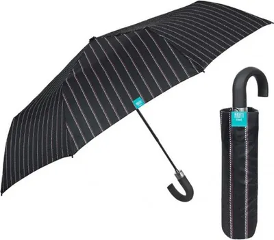 Image de PERLETTI Time, parapluie pliant automatique pour homme Gessato / noir, 26346