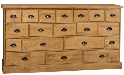 Zdjęcie produktu dla Komoda w stylu rustykalnym Casa Padrino z 19 szufladami - Meble biurowe w stylu rustykalnym